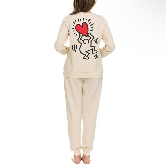 NWT Keith Haring Iconic Graffiti print lounge/pj set size M. Icon art artist - Picture 3 of 7